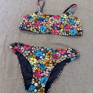 Roxy Girls Floral Swim Bikini Size 8